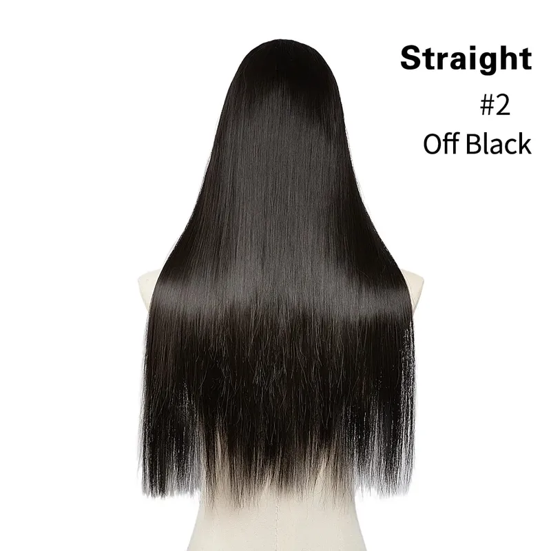 Premium Synthetic Straight U Part Clip in Hair Extension Long Daily Use Clip-on Natural Thick Fake Blonde Hairpieces For Woman — image 9
