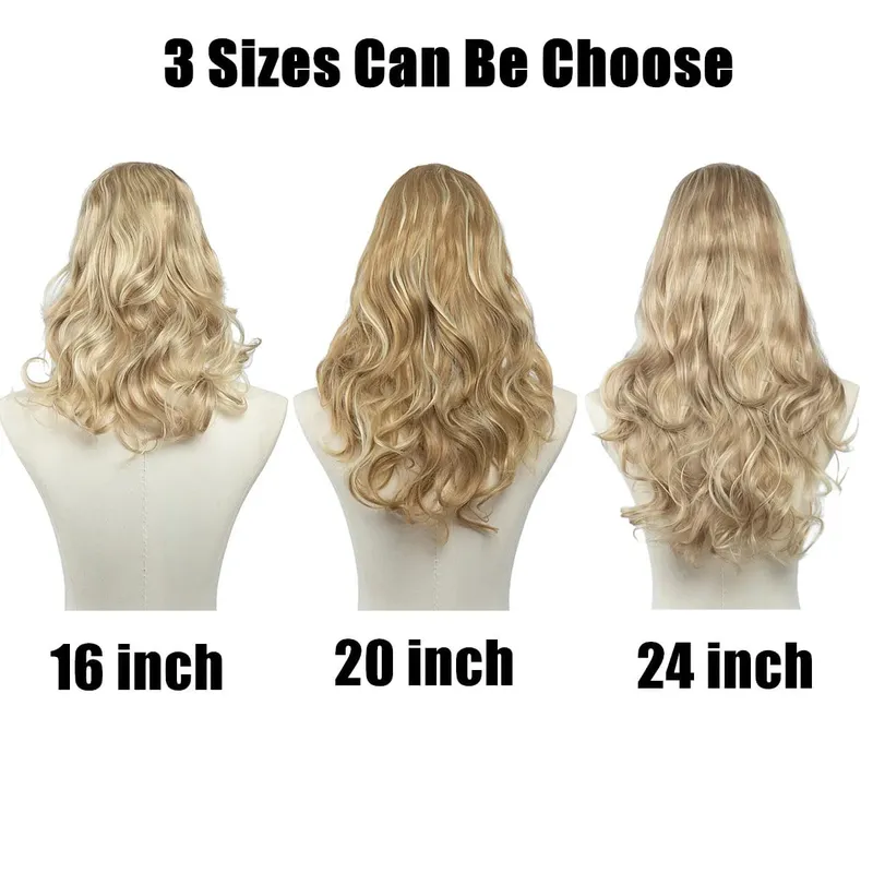 Premium Synthetic Straight U Part Clip in Hair Extension Long Daily Use Clip-on Natural Thick Fake Blonde Hairpieces For Woman — image 6