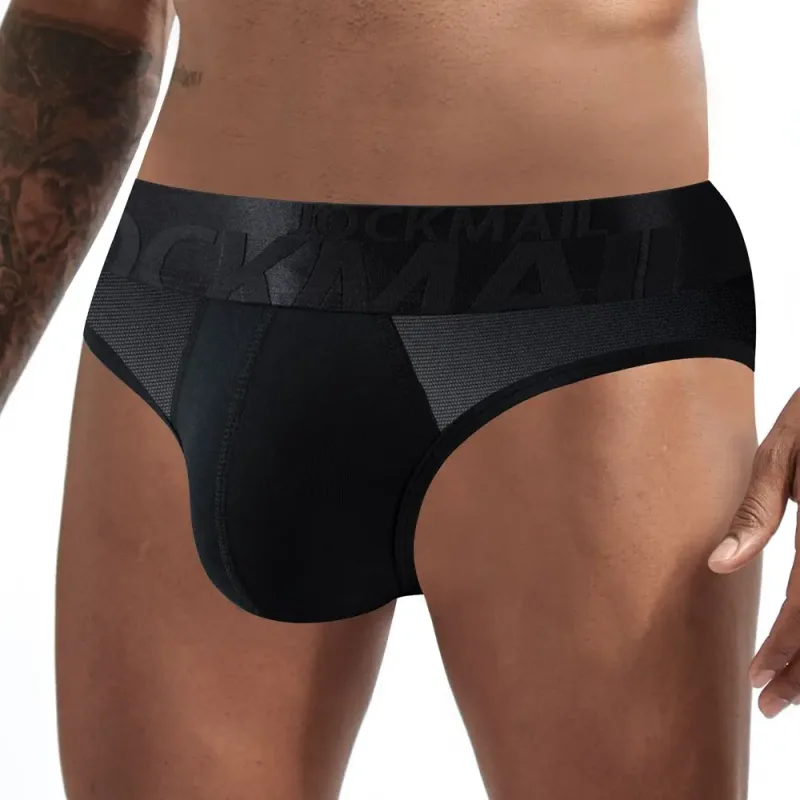Jockmail กางเกงในชายเซ็กซี่ชุดชั้นในชายผ้าฝ้าย Low Rise Underpant เส้นด้ายสุทธิลูกไม้, Breathable ฤดูร้อนกางเกงขาสั้น calzoncillos hombre slip — image 15