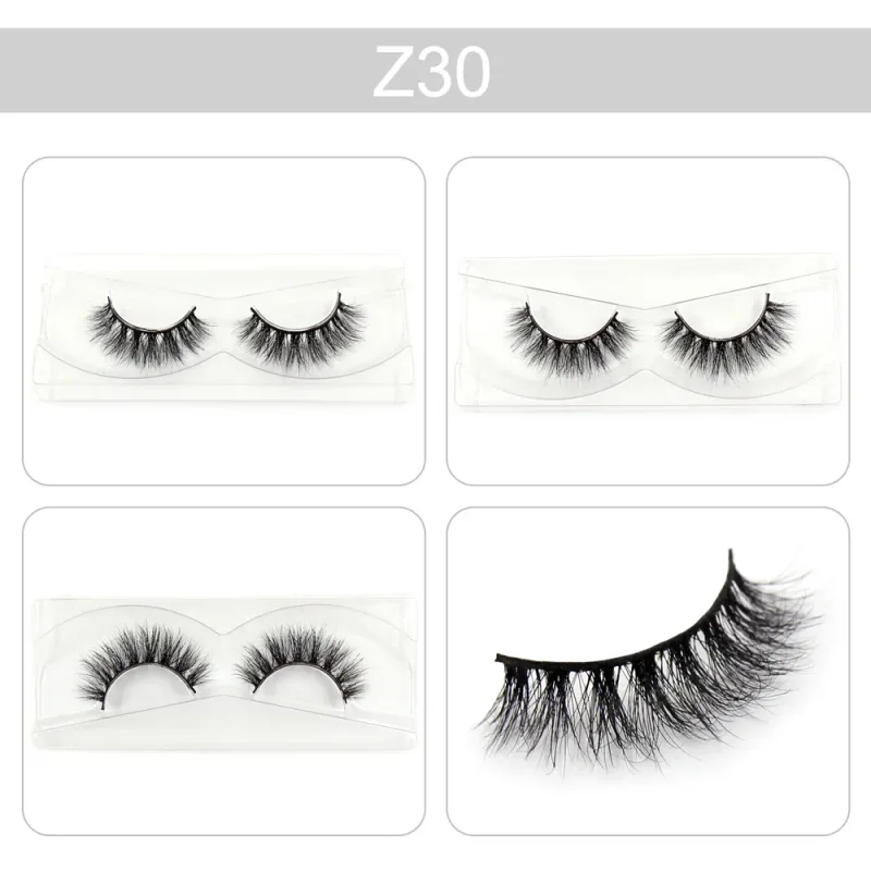 Makeup Lashes 3D Mink Eyelashes Wispy Volume False Lashes Dramatic Lash Natural Fuffy Lashes Full Finish Glamorous Eye — image 35