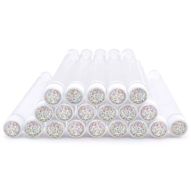 20Pcs Reusable Eyebrow Brush Tube Dust-Proof Eyelash Brush Tube Replaceable Makeup Brushes Mascara with New Eyelash Resin Drill