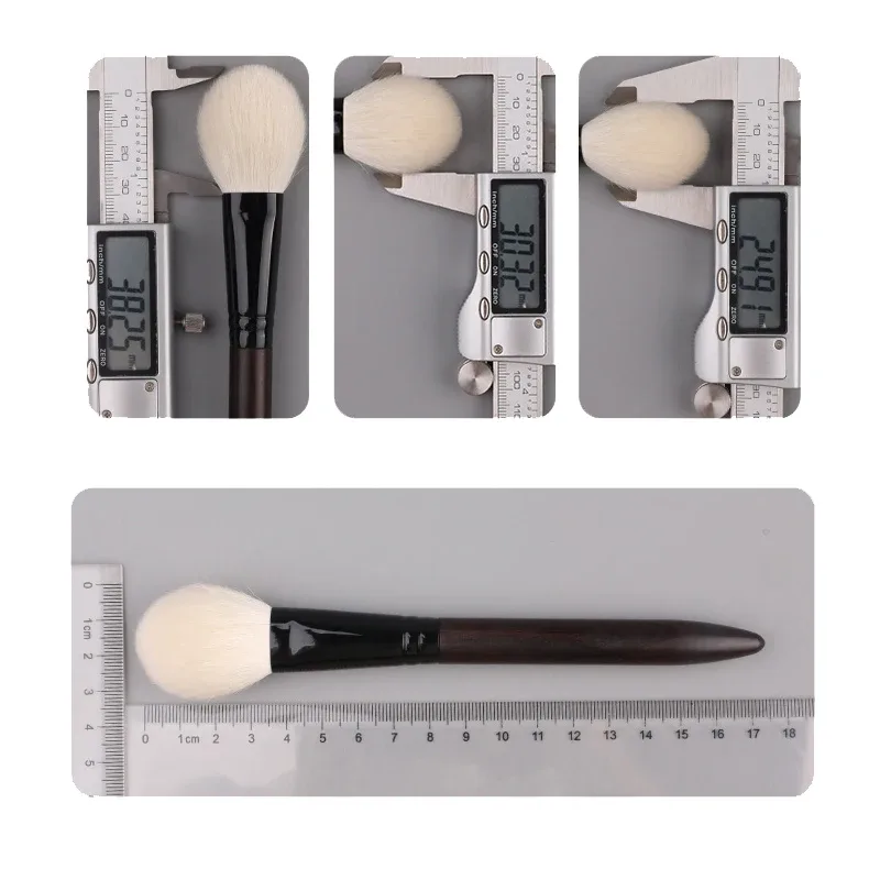 Z199s Professional Handmade Makeup Brushes Soft Saikoho Goat Hair Flat Round Blush Blusher Brush Ebony Handle Make Up Brush