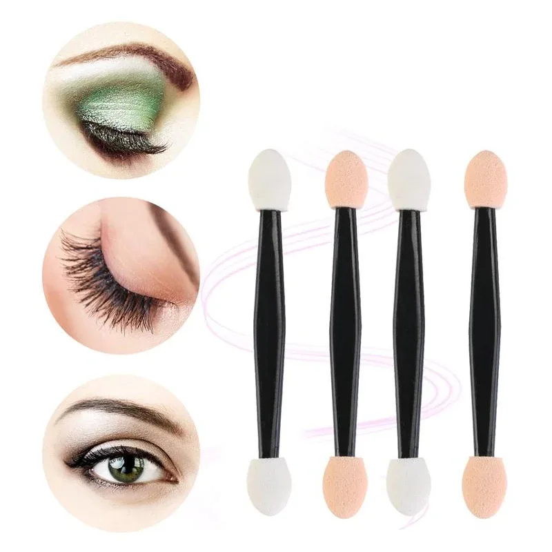 Hot 5/30/50/100PCS Eyeshadow Brush Makeup Brushes Dual Sided Sponge Nylon Set Tool Make up Eye Shadow Brush Cosmetic Applicator