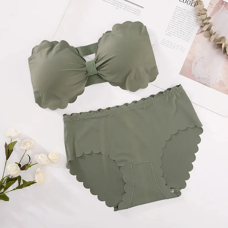 Women Seamless Bra And Panties Set Wire Free Bra Top Push Up Bralette Briefs Japanese Underwear Set Female Sexy Lingerie — image 11