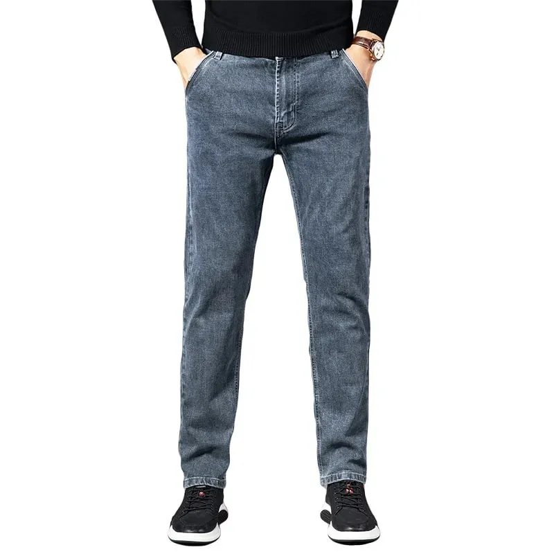 Autumn Summer Denim Jeans Men Straight Stretch Regular Jeans for Man Black Classic Vintage Mens Pant Big Size 29-38 40 — image 5
