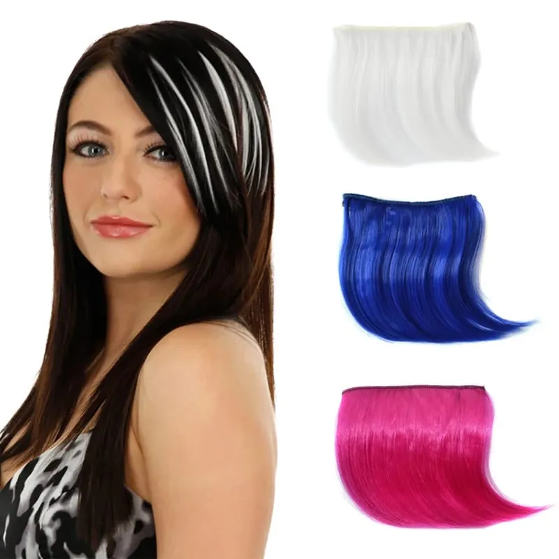 Synthetic Small Hair Bangs Extension Invisible Clip In Colorful Fringe For Cosplay Hair Accessories Heat Resistant Hairpieces