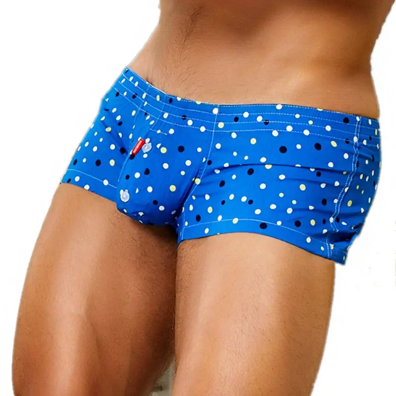 Men's Underwear Boxers Cotton Underpants High Quality Male Panties Boxer Shorts Plaid Point Comfortable Lounge Loose Underwears — image 2