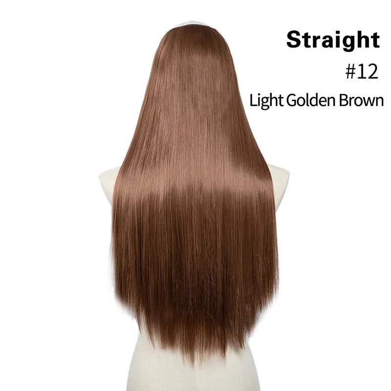 Premium Synthetic Straight U Part Clip in Hair Extension Long Daily Use Clip-on Natural Thick Fake Blonde Hairpieces For Woman — image 13