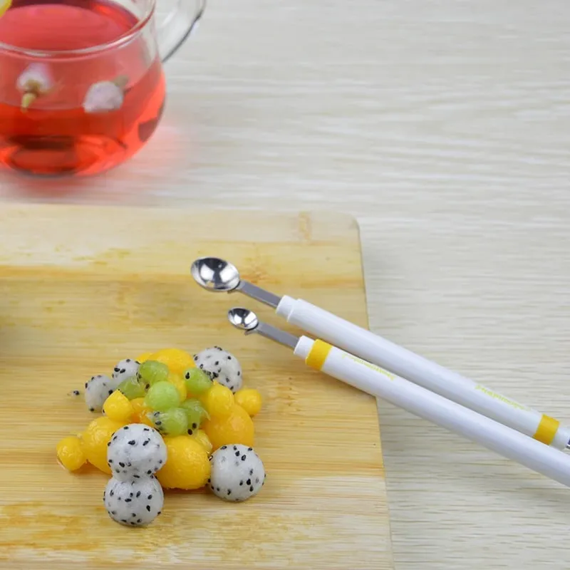 Mini Apple Ball Digger Melon Spoon Ice Cream Dig Scoop Stainless Steel Double-end Cooking Tool Kitchen DIY Accessories Gadgets — image 2