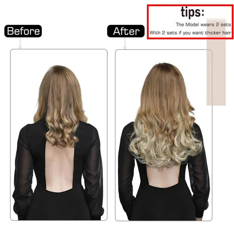 Synthetic No Clip Invisible Wire Hair Extensions Straight Black Blonde One Piece False Hairpiece Hair Extension — image 9