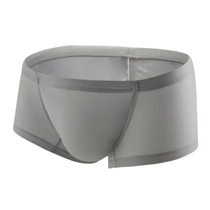 Sexy Men Underwear Boxers Solid Thin Ice Silk Panties Man Breathable Low Waist U Convex Pouch Underpants Male Cueca Calzoncillo — image 32
