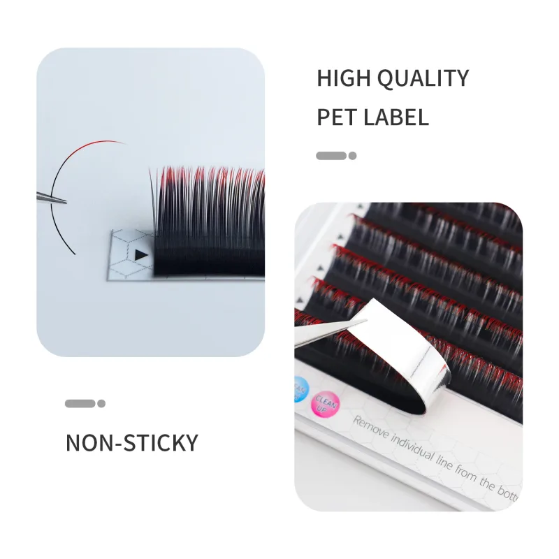 12Rows Ombre Gradient Red Green Blue Purple Color Eyelash Extension Individual Faux Mink False Eye Lashes Makeup — image 5