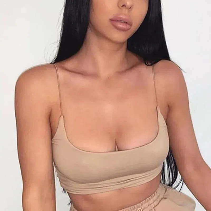 Womens Summer Camis Tanks Tops Sleeveless Cotton Bustier Unpadded Bandeau Bra Vest Crop Top Seamless Tees — image 4