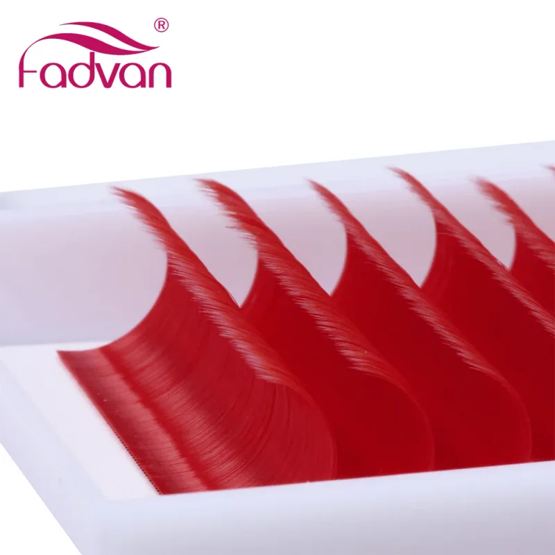 Fadvan ロング 15-20 ミリメートル簡単ファニングメイクまつげ混合 8-14 ミリメートル色つけまつげエクステンション緑/紫/赤/青カラーラッシュ — image 5