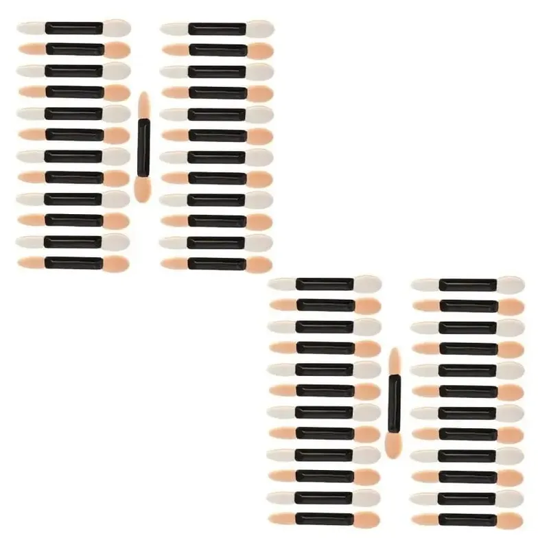 12PCS Eyeshadow Applicator Pro Sponge Double Ended Make Up Supplies Portable Eye Shadow Brushes Nail Mirror Powder Brush