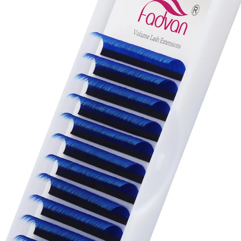 Fadvan ロング 15-20 ミリメートル簡単ファニングメイクまつげ混合 8-14 ミリメートル色つけまつげエクステンション緑/紫/赤/青カラーラッシュ