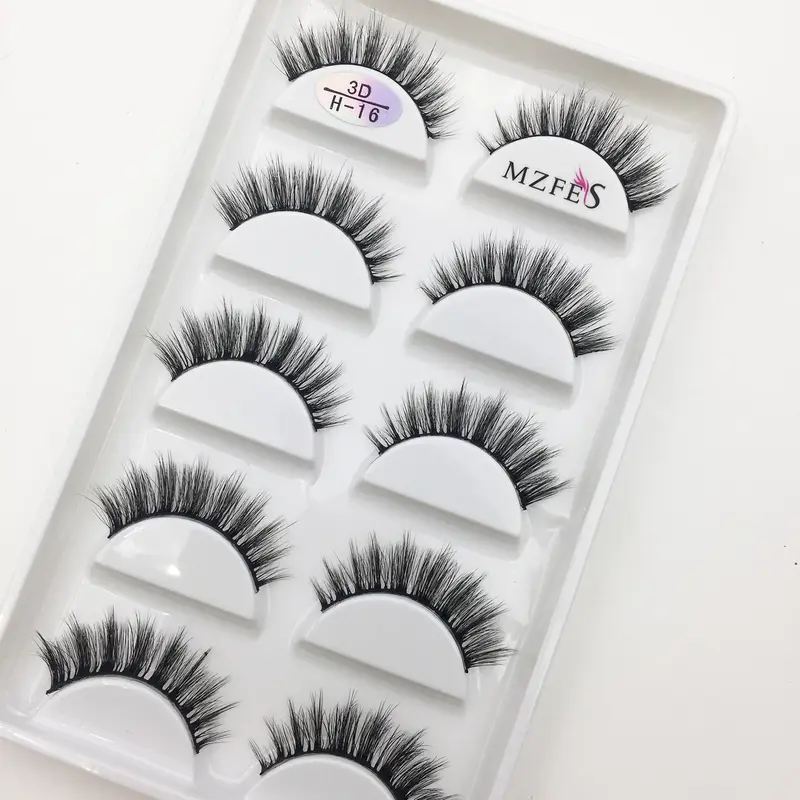 10/50 Boxes 3D Mink Eyelashes Natural Thick False Eye Lashes Mink Lashes Soft Fake Eyelash Wispy Makeup Cilios H13 Cat — image 4
