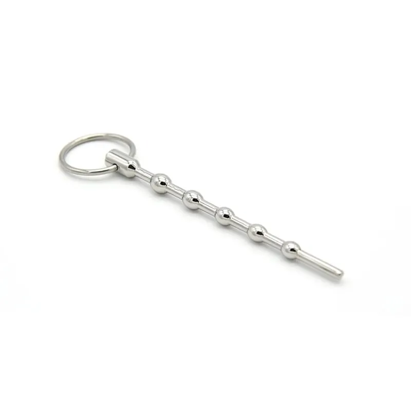 Electric Shock Male Penis Metal Urethra Plug Electro Stim Penis Dilator Beads Cock Ring Masturbation Massage Sex Toys for Men — image 4