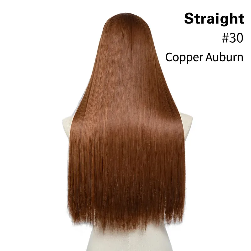 Premium Synthetic Straight U Part Clip in Hair Extension Long Daily Use Clip-on Natural Thick Fake Blonde Hairpieces For Woman — image 24