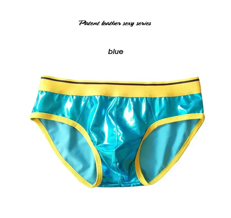 Sexy Men's Underwear Patent Leather Briefs Jockstrap Stretch Sissy Pouch Panties Underwear Briefs Male Fashion Comforty — image 5