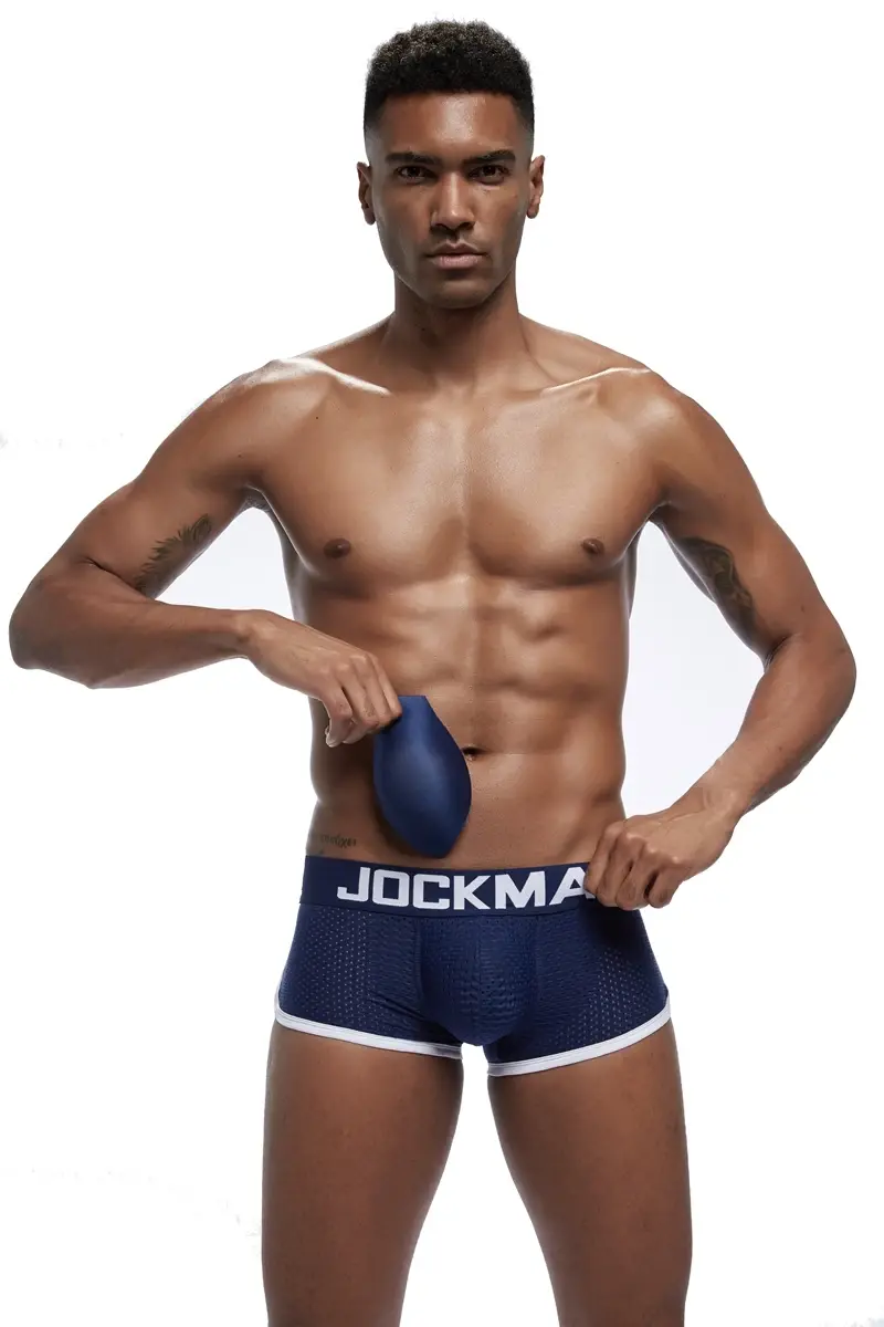 Sexy Men underwear Boxers Men's Padded Enhancing Removable front and bottom Breathable Mesh Gay Underwear Spring summer — image 6