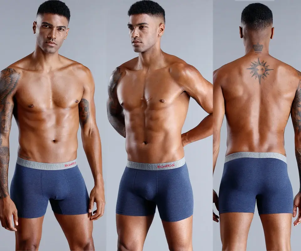 Brand Underwear Men Boxer Shorts Letter Elastic Waistband Men's Panties Natural Cotton Mens Underpants High Quality Boxershorts — image 3