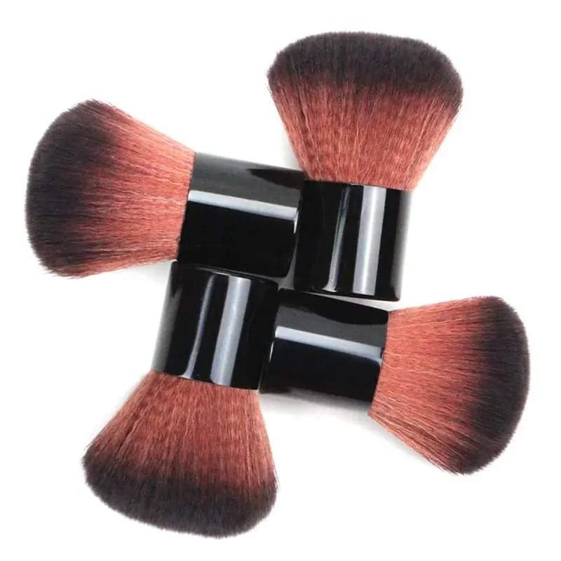 1Set Big Black Makeup Brushes Powder Cosmetic Brush Face Blush Contour Brush Kabuki Nail Brush Makeup Tools With Bag Sculpting — image 3