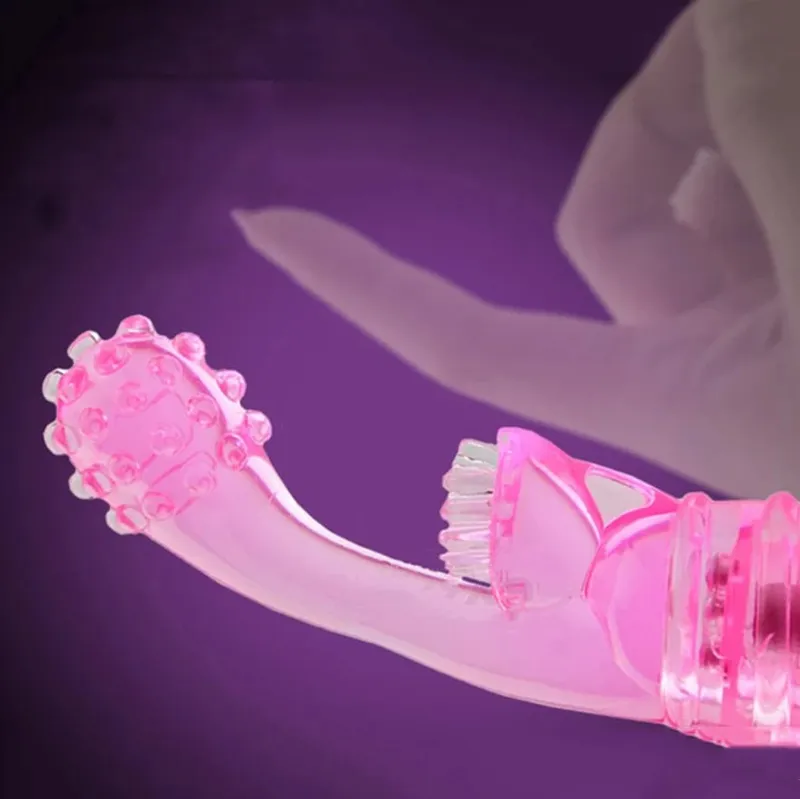 Triple clit vibrator Massage Stick girl NightLife Masturbation Finger Vibrator Gspot Brush AV Clit Orgasm Squirt Stick Sex Toys — image 2