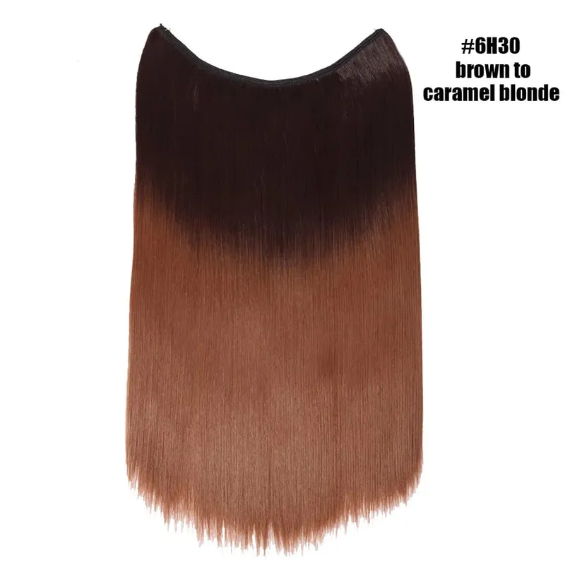 Synthetic Invisible Wire No Clips In Hair Extensions Secret Fish Line Hairpieces Hair Extensions Fake Hair For Women — image 15