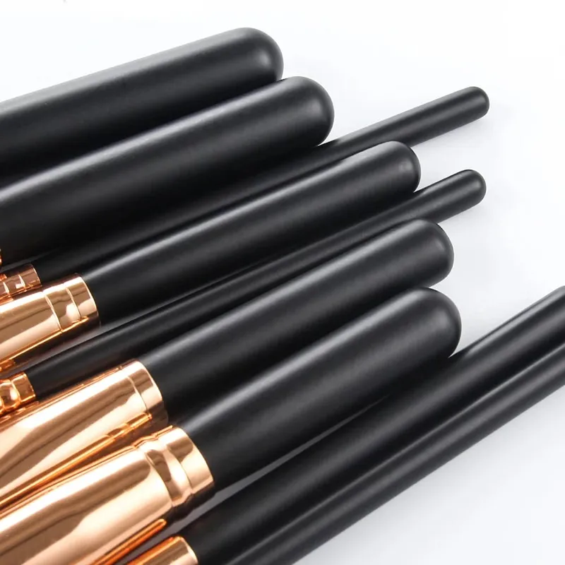 Pro 15pcs Makeup Brushes Set Powder Foundation Eyeshadow Make Up Brushes Cosmetics Soft Synthetic Hair with Leather Case