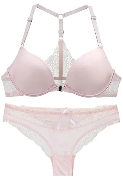 2022 New Sexy Halter Deep V Push Up Bras Set Solid Smooth Bow Decorative Women Underwear AB Cup Girls Lingerie — image 10