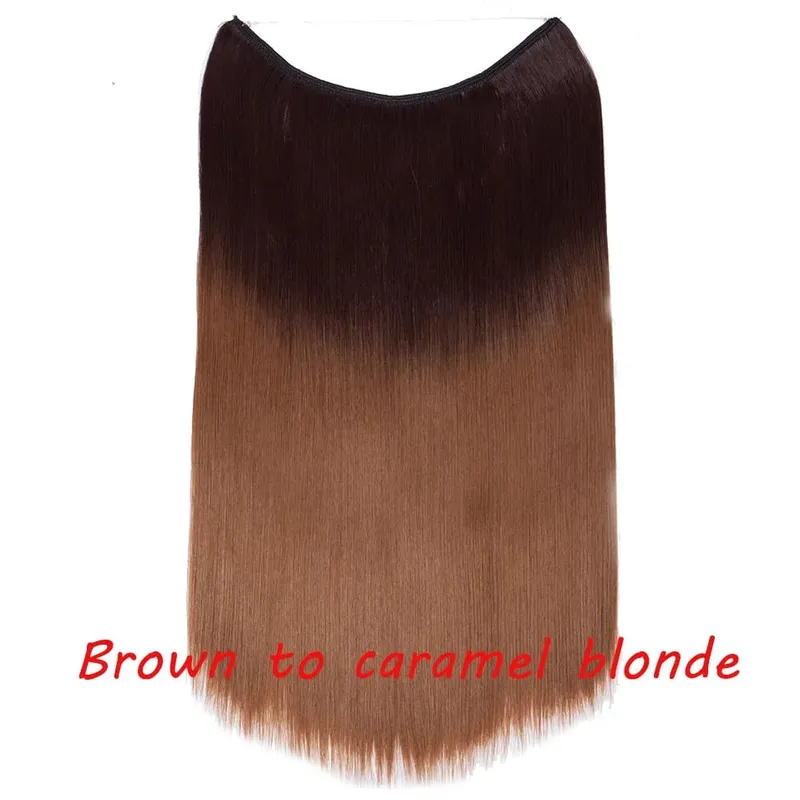 S-noilite 32colors Synthetic Invisible Wire Hair Extension Clip In False Hair Hairpieces Long Hair Extensions For Women