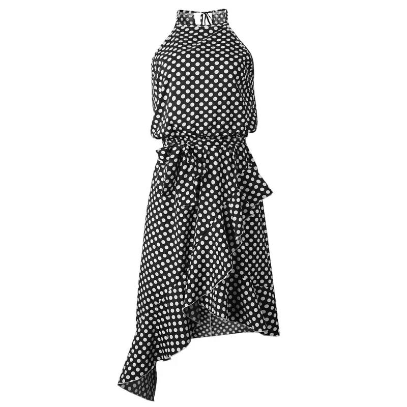 Customizable Women Summer Boho Long Evening Party Dress Beach Dot Print Dresses Sundress Elegant Women Clothes Sexy Dresses