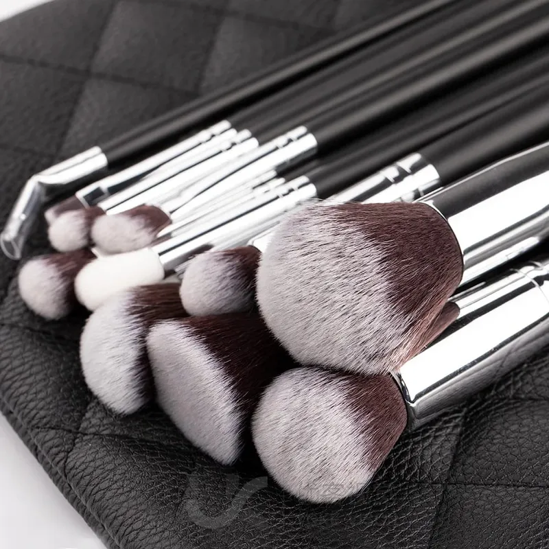 15pcs Professional Make-up Brushes Set Makeup Power Brush Make Up Beauty Tools Soft Synthetic Hair With Leather Case — image 3
