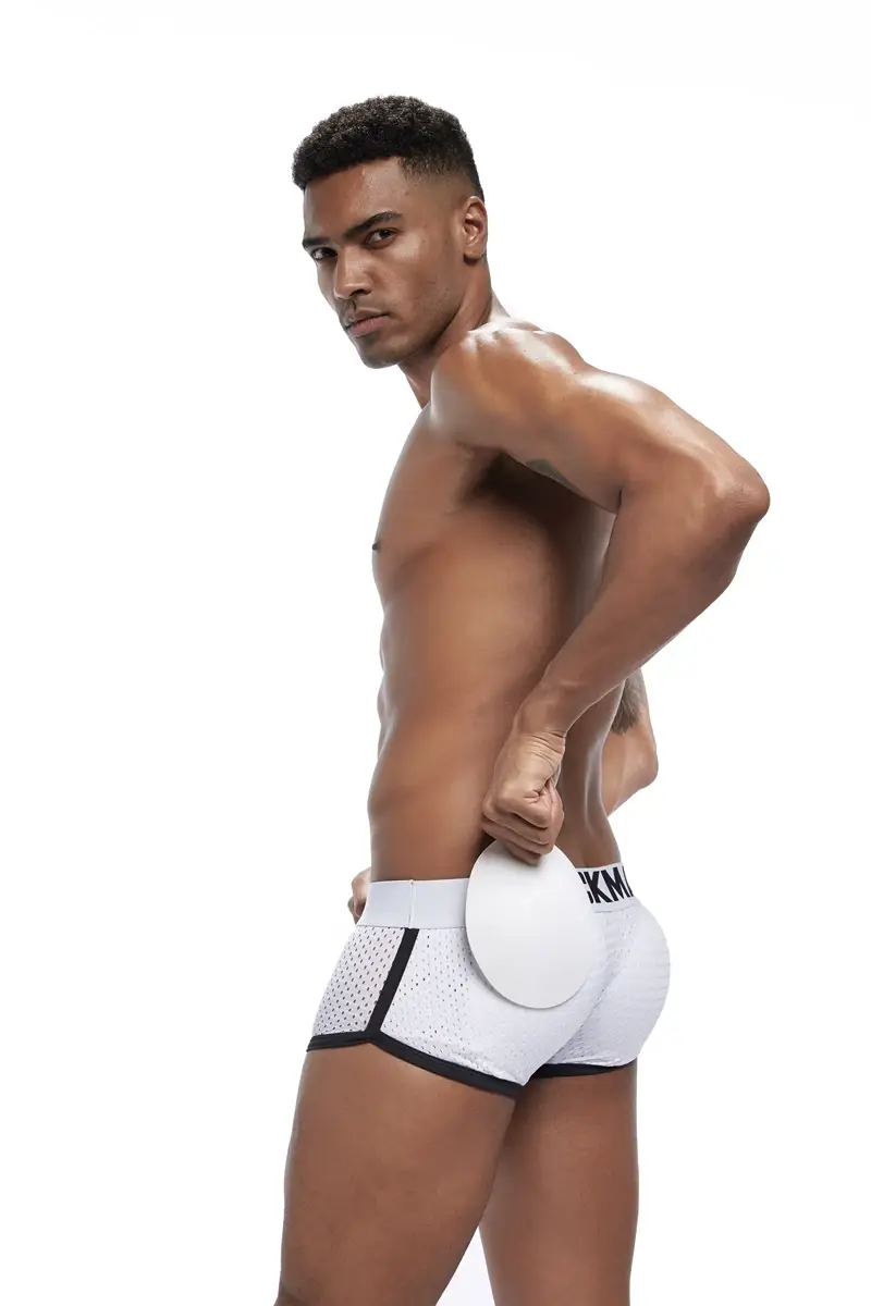 Sexy Men underwear Boxers Men's Padded Enhancing Removable front and bottom Breathable Mesh Gay Underwear Spring summer — image 13