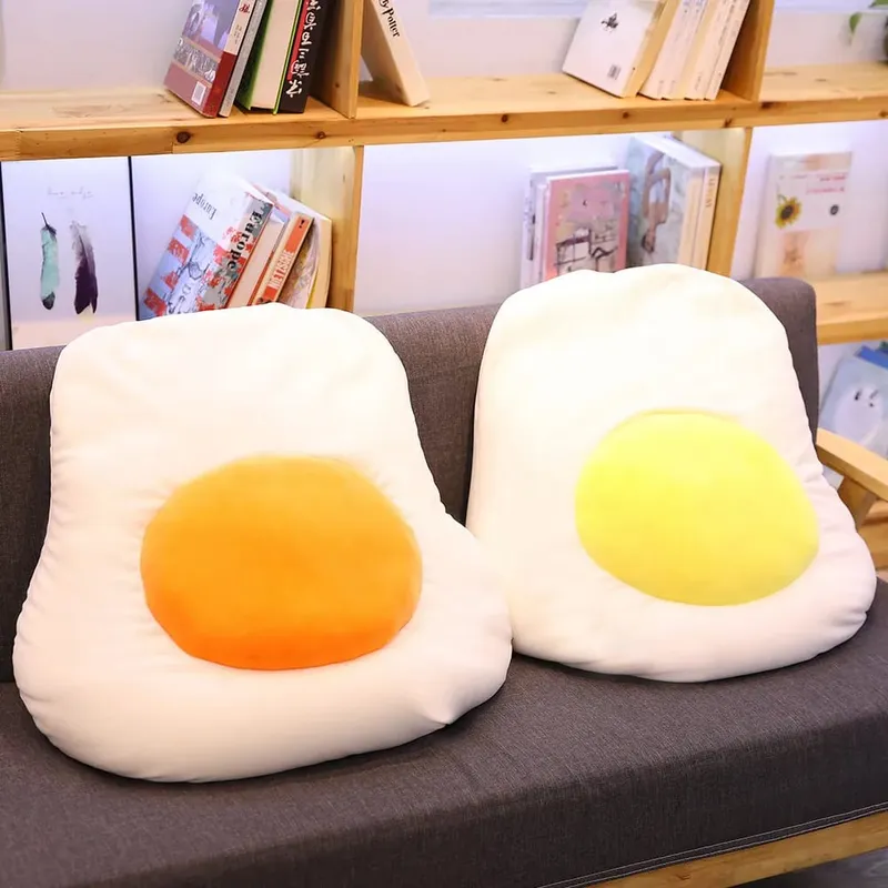 creative egg plush pillow stuffed lifelike food lomelette plush toy yolk throw pillow cushion kids toys home sofa decor pillow — image 4