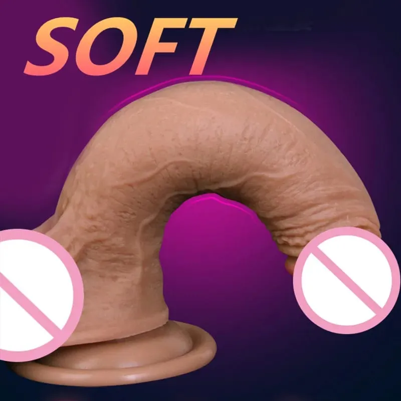 Super Soft Double-layer Silicone Dildo Realistic Dildo Male Artificial Penis Dick Female Masturbator Adult Sex Toys For Women — image 3