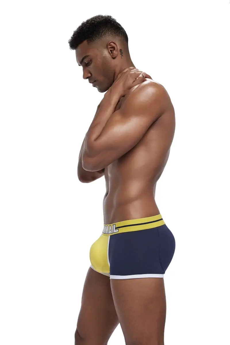 Brand sexy men underwear bulge enhancing men Boxer include Penis pad and hips buttocks double Removable push up cup — image 4