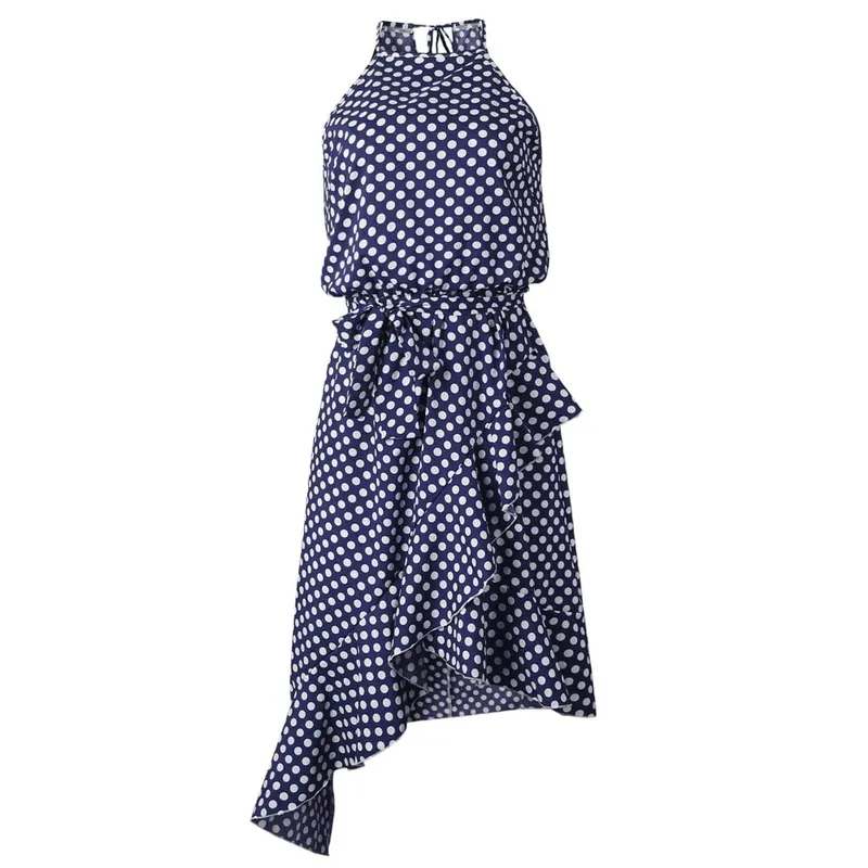 Customizable Women Summer Boho Long Evening Party Dress Beach Dot Print Dresses Sundress Elegant Women Clothes Sexy Dresses