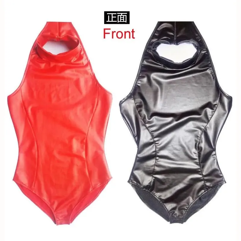 Faux Latex Catsuit Elastic PU Leather Self Bondage Bodysuit Tights Hot Sexy Body Tops Shirt Anime Cosplay Costume Bodystocking — image 5