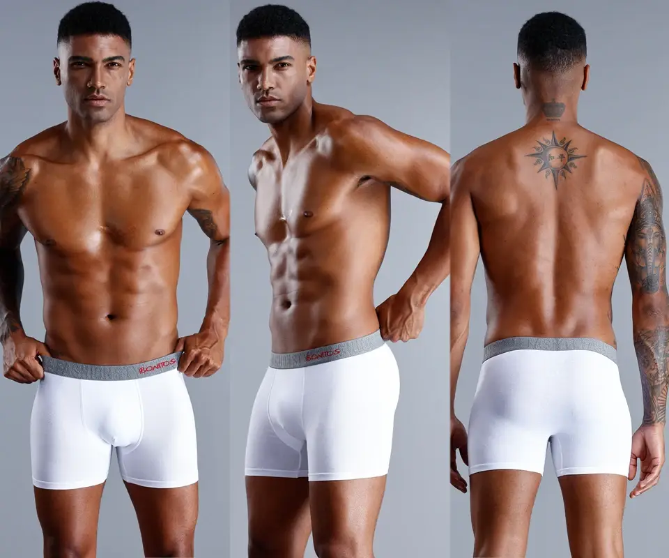 Brand Underwear Men Boxer Shorts Letter Elastic Waistband Men's Panties Natural Cotton Mens Underpants High Quality Boxershorts — image 5
