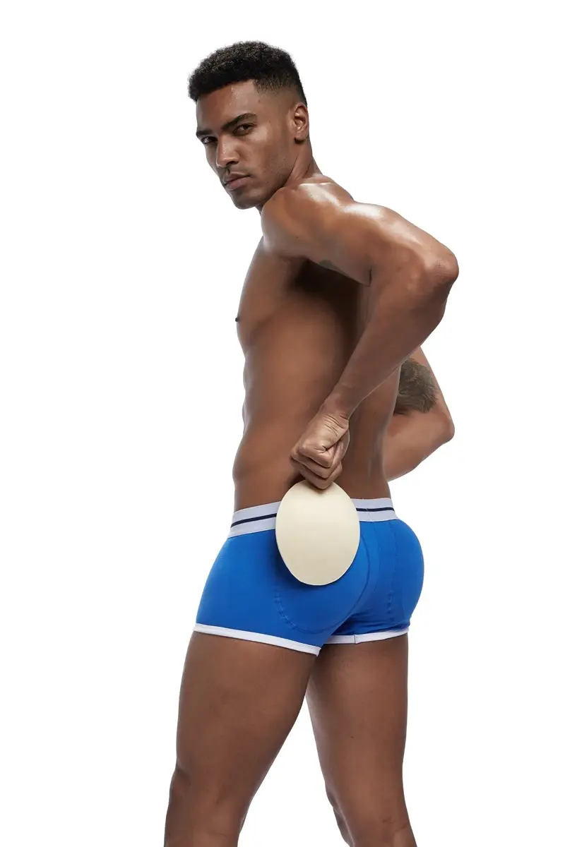 Brand sexy men underwear bulge enhancing men Boxer include Penis pad and hips buttocks double Removable push up cup — image 7