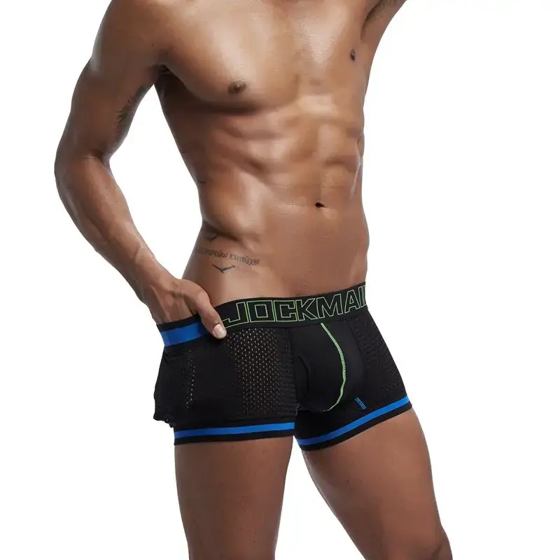 Boxers Elasticity Mesh Underwear Men Boxers Homme Cueca Boxer Shorts Sexy Mens Pouch Boxers Male Underpants Gay Pantie — image 14