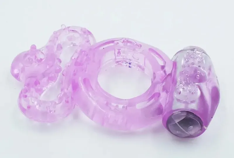 lasting ring clitoris vibrator triple ball loop Massager masturbation Vibrating cocking delay ejaculation vibe Sex Toys For man — image 5