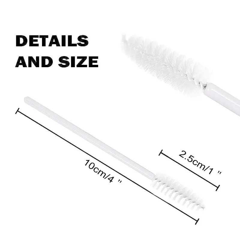 200pcs Disposable Mascara Wand Eyelash Eyebrow Brushes White Applicator Eyelash Extension Make Up Brush Accessories — image 3