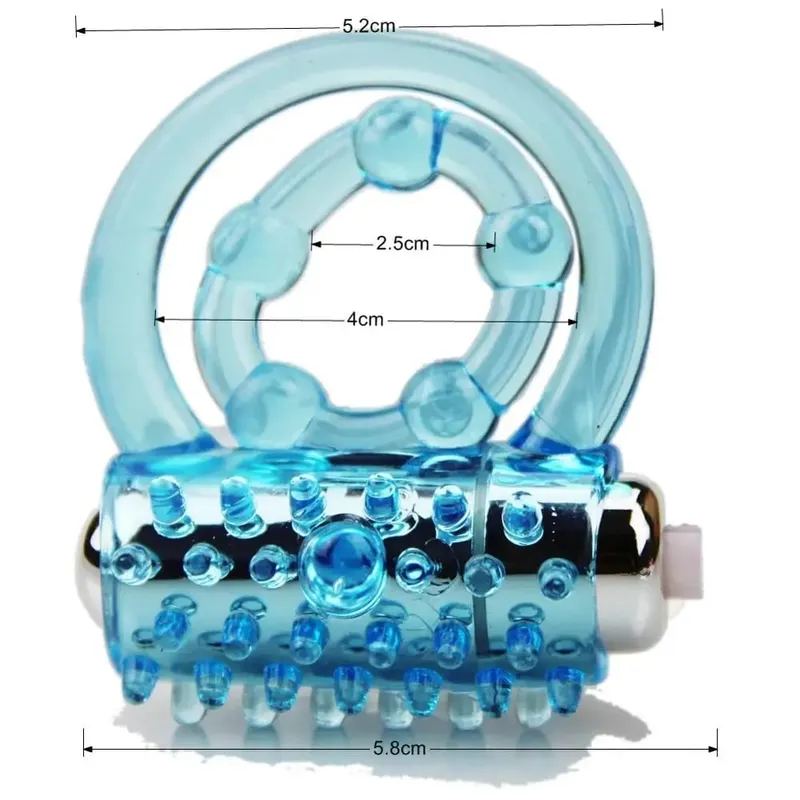 Double rings vibrator waterproof clitoris Massager masturbation Vibrating lasting cocking delay ejaculation vibe Sex Toy For man — image 8