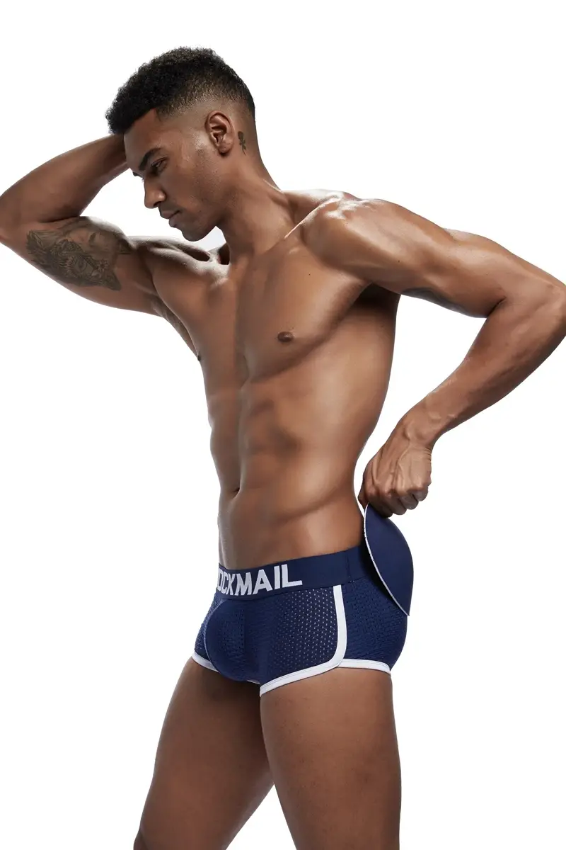 Sexy Men underwear Boxers Men's Padded Enhancing Removable front and bottom Breathable Mesh Gay Underwear Spring summer — image 8