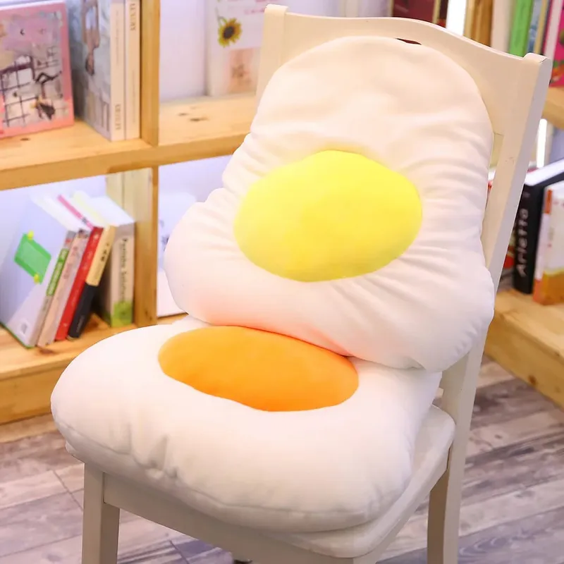 creative egg plush pillow stuffed lifelike food lomelette plush toy yolk throw pillow cushion kids toys home sofa decor pillow — image 2