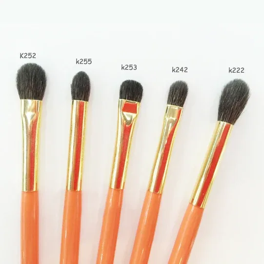 Professional Handmade Makeup Brushes Kit Soft Blue Squirrel Goat Hair Eye Shadow Precise Blending Brush Orange Make Up Brush Set