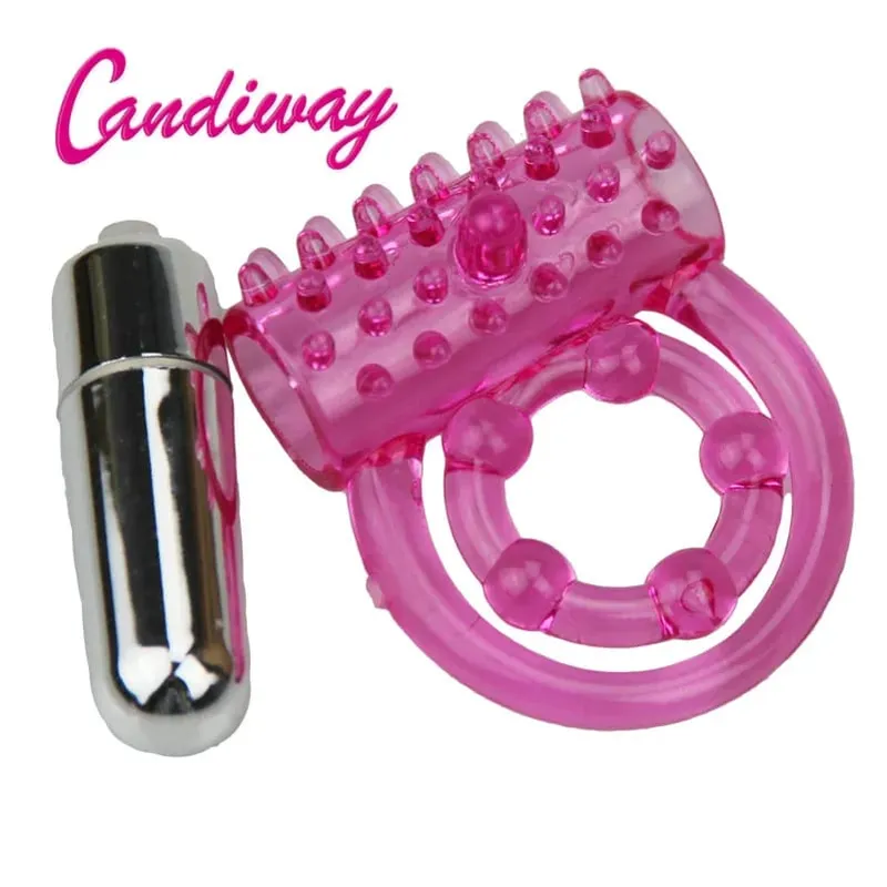 Double rings vibrator waterproof clitoris Massager masturbation Vibrating lasting cocking delay ejaculation vibe Sex Toy For man — image 7